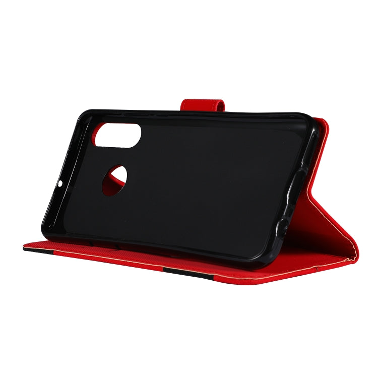 Fabric Stitching Embroidery Horizontal Flip Leather Case With Holder & Card Slots & Wallet for Huawei P30 Lite