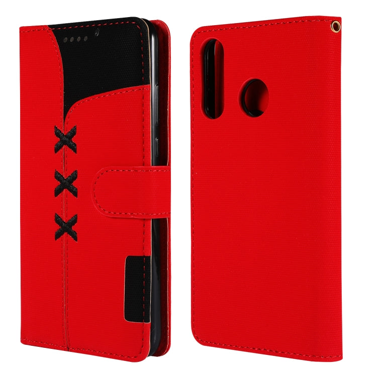 Fabric Stitching Embroidery Horizontal Flip Leather Case With Holder & Card Slots & Wallet for Huawei P30 Lite