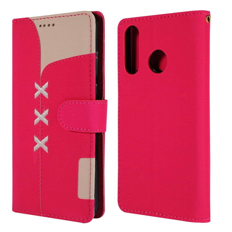 Fabric Stitching Embroidery Horizontal Flip Leather Case With Holder & Card Slots & Wallet for Huawei P30 Lite