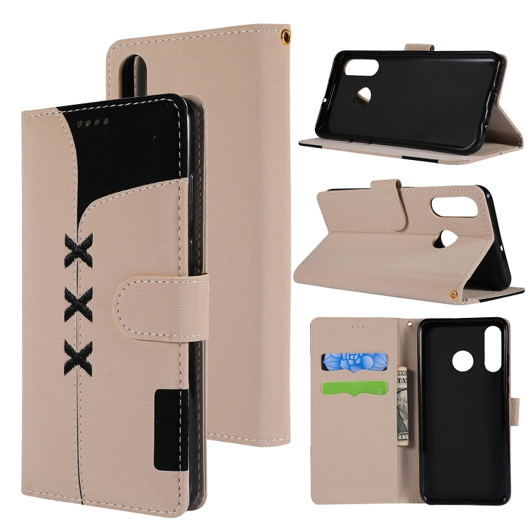 Fabric Stitching Embroidery Horizontal Flip Leather Case With Holder & Card Slots & Wallet for Huawei P30 Lite