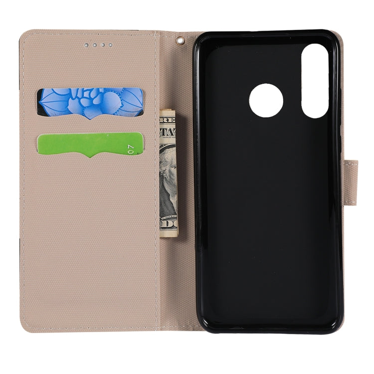 Fabric Stitching Embroidery Horizontal Flip Leather Case With Holder & Card Slots & Wallet for Huawei P30 Lite