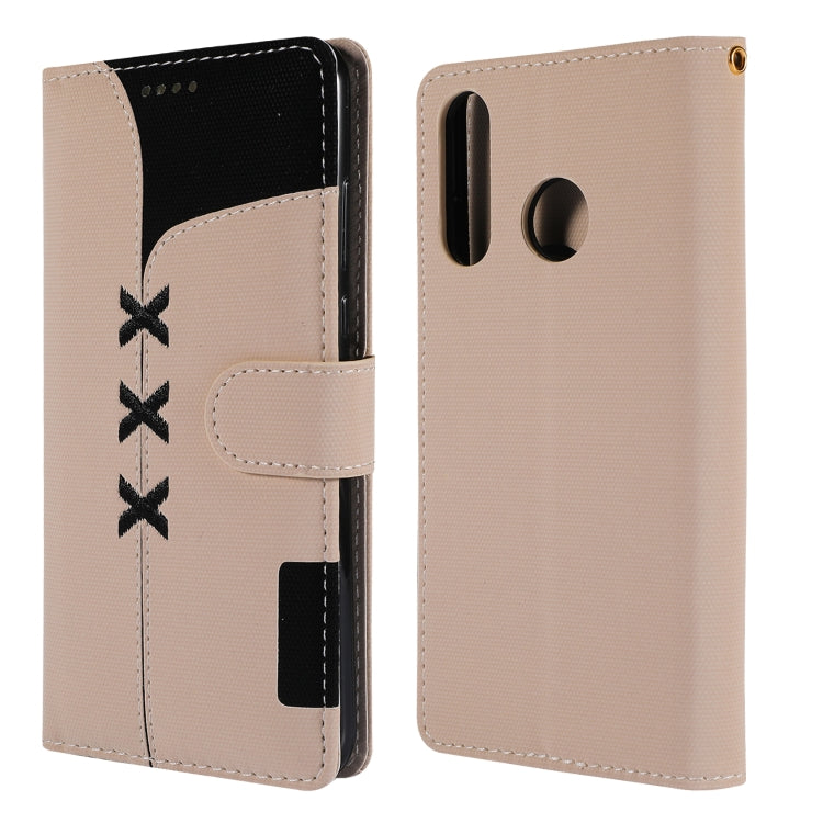 Fabric Stitching Embroidery Horizontal Flip Leather Case With Holder & Card Slots & Wallet for Huawei P30 Lite