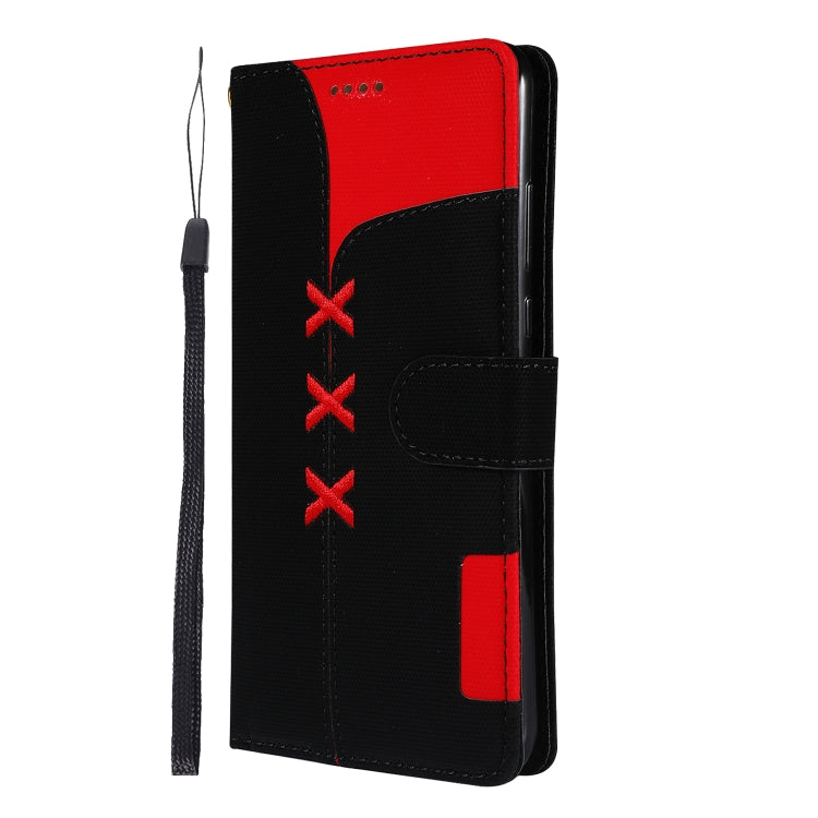 Fabric Stitching Embroidery Horizontal Flip Leather Case With Holder & Card Slots & Wallet for Huawei P30 Lite