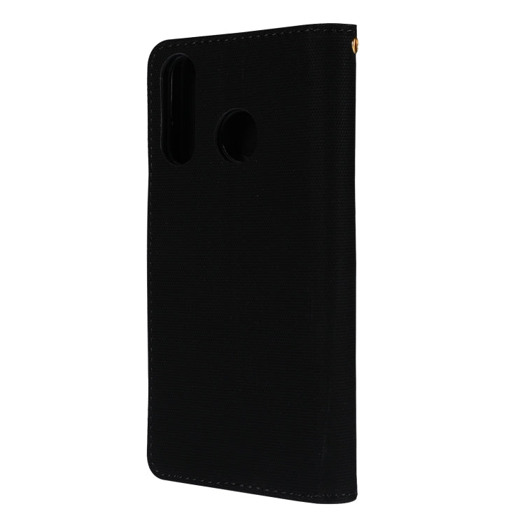 Fabric Stitching Embroidery Horizontal Flip Leather Case With Holder & Card Slots & Wallet for Huawei P30 Lite