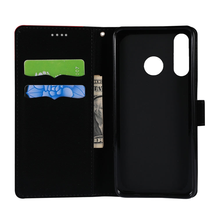 Fabric Stitching Embroidery Horizontal Flip Leather Case With Holder & Card Slots & Wallet for Huawei P30 Lite