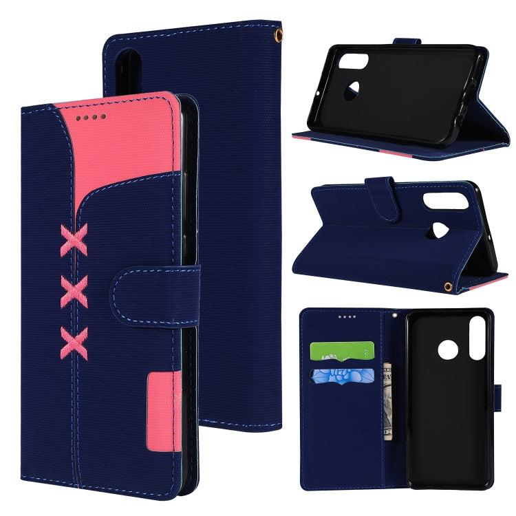Fabric Stitching Embroidery Horizontal Flip Leather Case With Holder & Card Slots & Wallet for Huawei P30 Lite