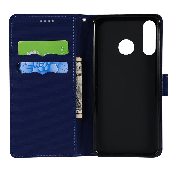 Fabric Stitching Embroidery Horizontal Flip Leather Case With Holder & Card Slots & Wallet for Huawei P30 Lite