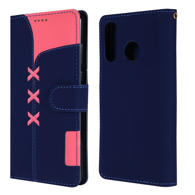 Fabric Stitching Embroidery Horizontal Flip Leather Case With Holder & Card Slots & Wallet for Huawei P30 Lite
