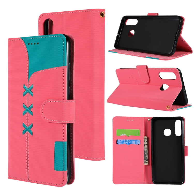 Fabric Stitching Embroidery Horizontal Flip Leather Case With Holder & Card Slots & Wallet for Huawei P30 Lite