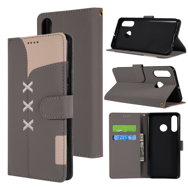 Fabric Stitching Embroidery Horizontal Flip Leather Case With Holder & Card Slots & Wallet for Huawei P30 Lite
