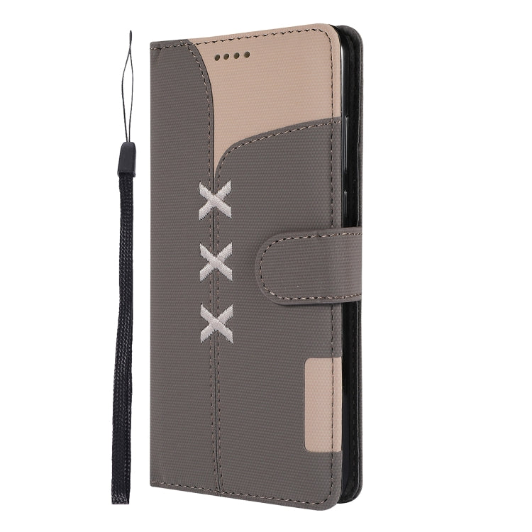 Fabric Stitching Embroidery Horizontal Flip Leather Case With Holder & Card Slots & Wallet for Huawei P30 Lite