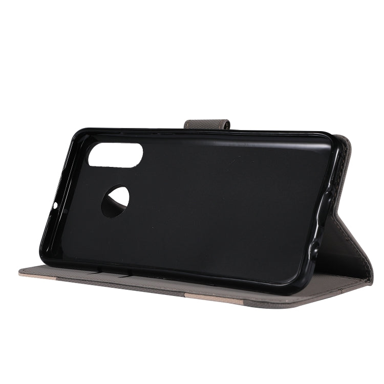 Fabric Stitching Embroidery Horizontal Flip Leather Case With Holder & Card Slots & Wallet for Huawei P30 Lite