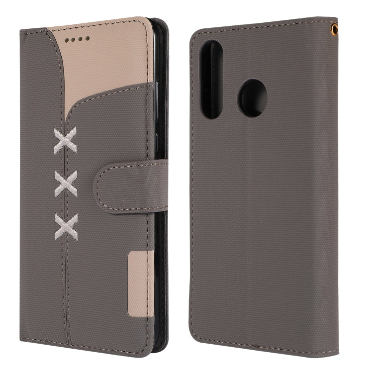 Fabric Stitching Embroidery Horizontal Flip Leather Case With Holder & Card Slots & Wallet for Huawei P30 Lite