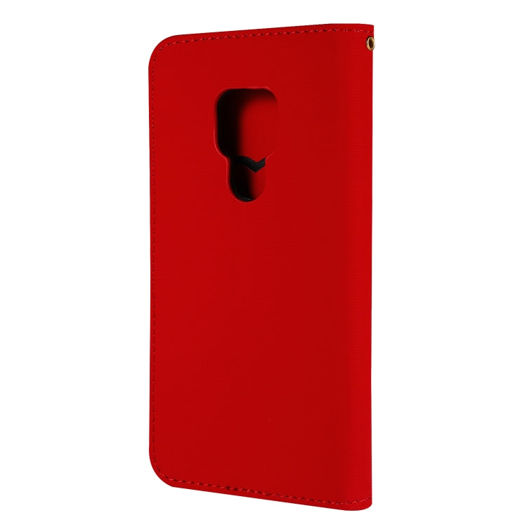 Fabric Stitching Embroidery Horizontal Flip Leather Case With Holder & Card Slots & Wallet for Huawei Mate 20