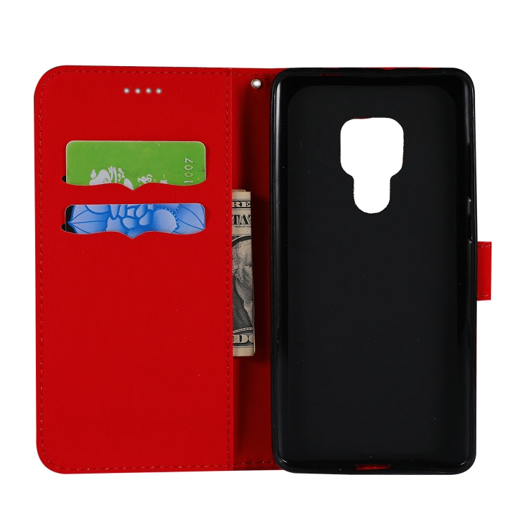 Fabric Stitching Embroidery Horizontal Flip Leather Case With Holder & Card Slots & Wallet for Huawei Mate 20