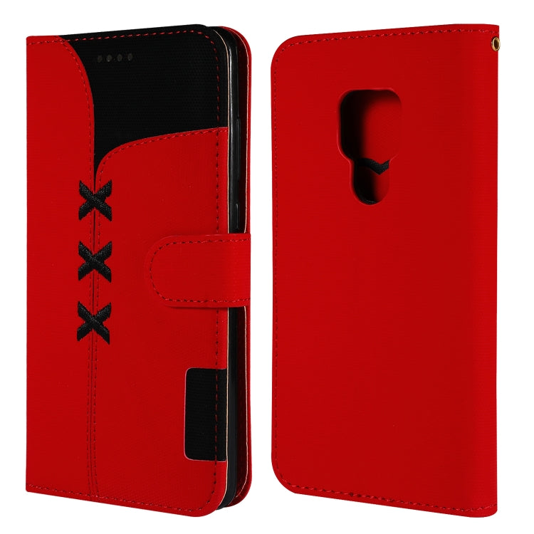 Fabric Stitching Embroidery Horizontal Flip Leather Case With Holder & Card Slots & Wallet for Huawei Mate 20