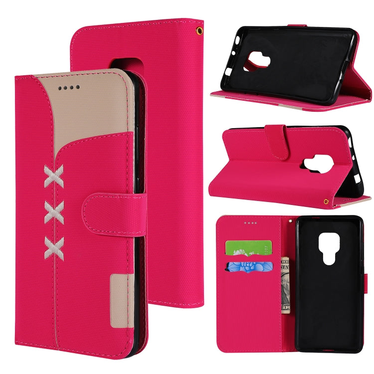 Fabric Stitching Embroidery Horizontal Flip Leather Case With Holder & Card Slots & Wallet for Huawei Mate 20
