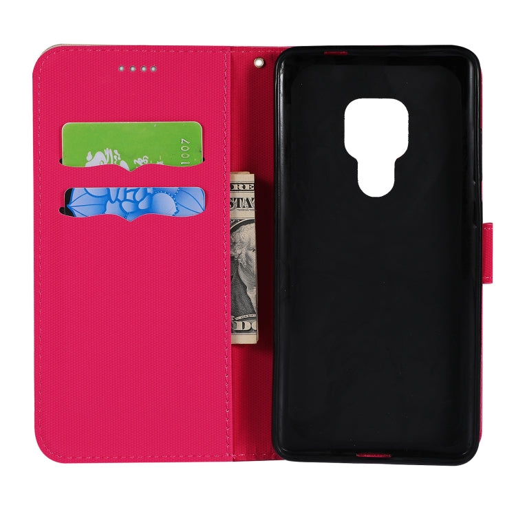 Fabric Stitching Embroidery Horizontal Flip Leather Case With Holder & Card Slots & Wallet for Huawei Mate 20
