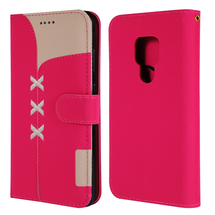 Fabric Stitching Embroidery Horizontal Flip Leather Case With Holder & Card Slots & Wallet for Huawei Mate 20
