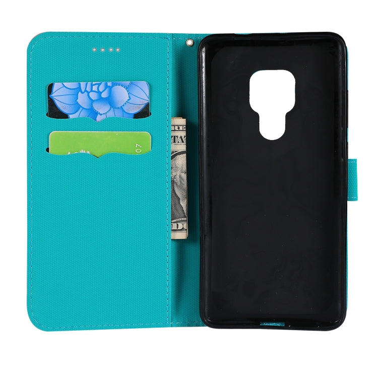 Fabric Stitching Embroidery Horizontal Flip Leather Case With Holder & Card Slots & Wallet for Huawei Mate 20