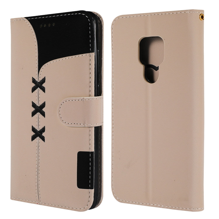 Fabric Stitching Embroidery Horizontal Flip Leather Case With Holder & Card Slots & Wallet for Huawei Mate 20