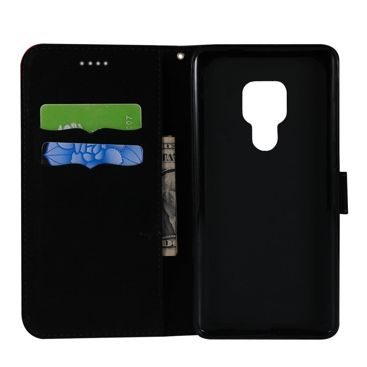 Fabric Stitching Embroidery Horizontal Flip Leather Case With Holder & Card Slots & Wallet for Huawei Mate 20