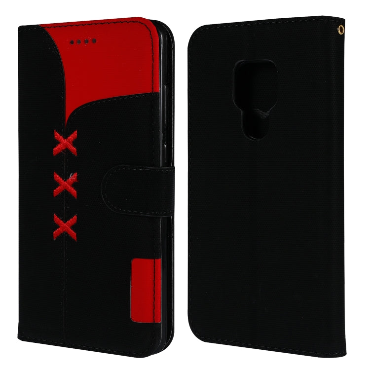 Fabric Stitching Embroidery Horizontal Flip Leather Case With Holder & Card Slots & Wallet for Huawei Mate 20