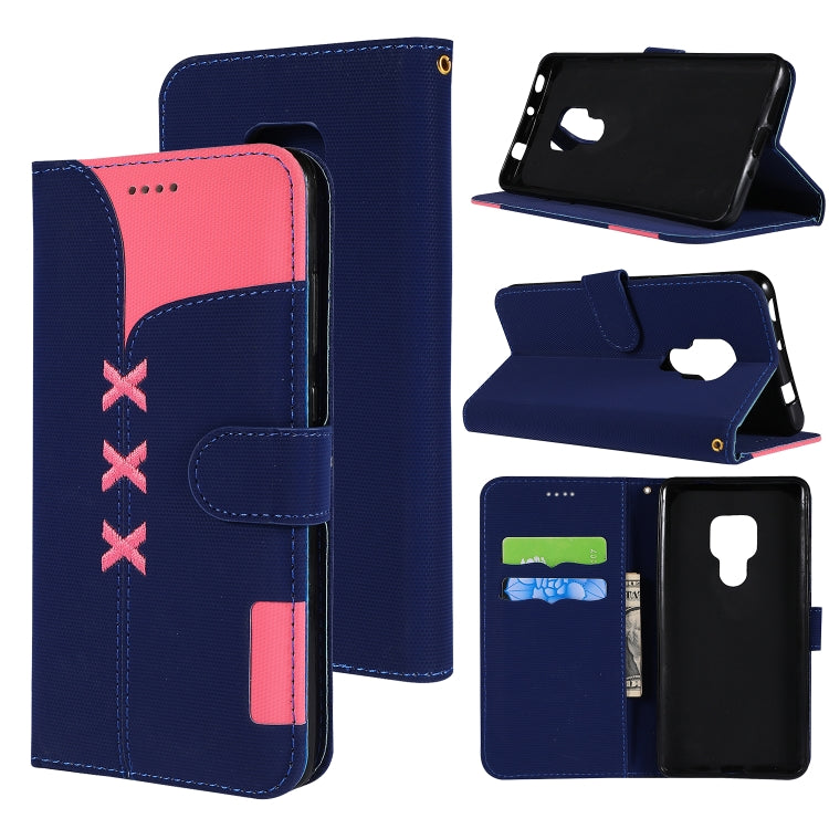 Fabric Stitching Embroidery Horizontal Flip Leather Case With Holder & Card Slots & Wallet for Huawei Mate 20