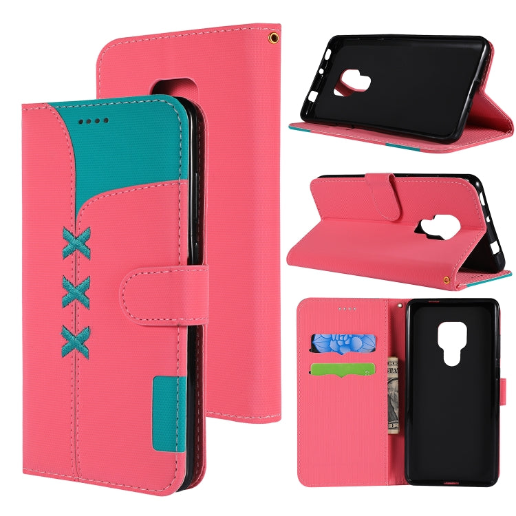 Fabric Stitching Embroidery Horizontal Flip Leather Case With Holder & Card Slots & Wallet for Huawei Mate 20