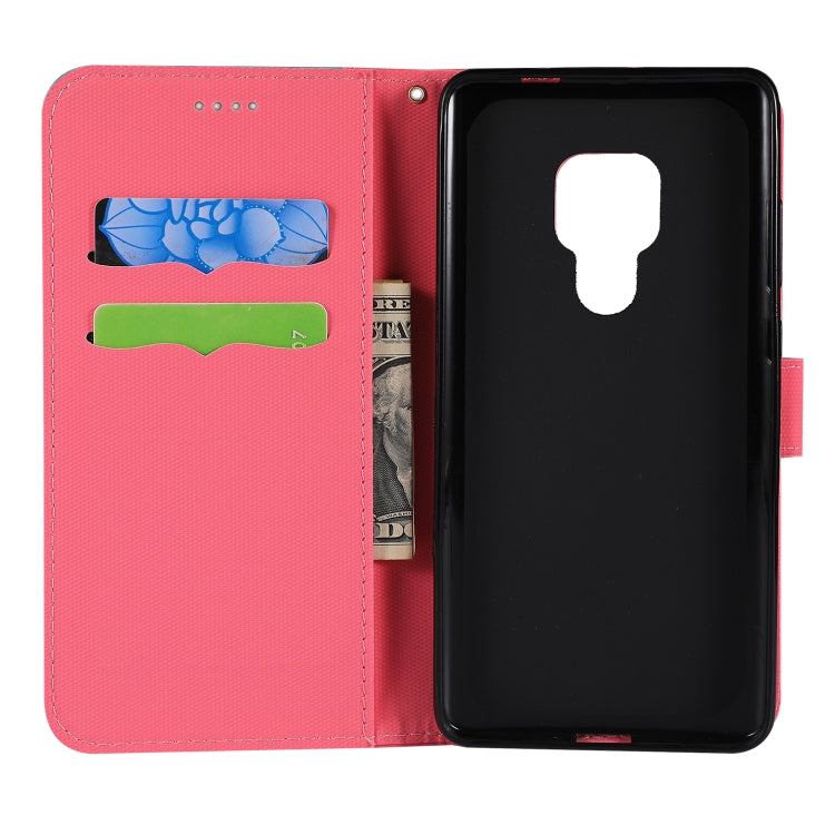 Fabric Stitching Embroidery Horizontal Flip Leather Case With Holder & Card Slots & Wallet for Huawei Mate 20