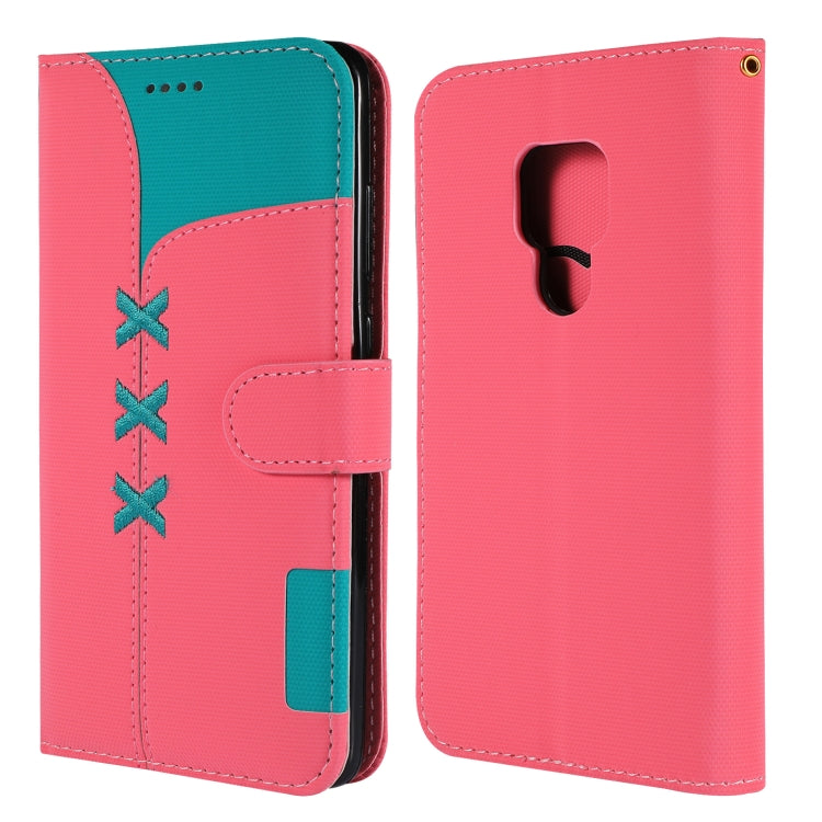 Fabric Stitching Embroidery Horizontal Flip Leather Case With Holder & Card Slots & Wallet for Huawei Mate 20