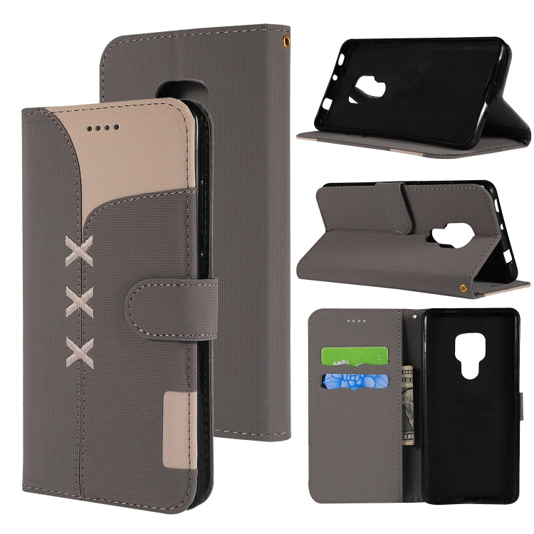 Fabric Stitching Embroidery Horizontal Flip Leather Case With Holder & Card Slots & Wallet for Huawei Mate 20