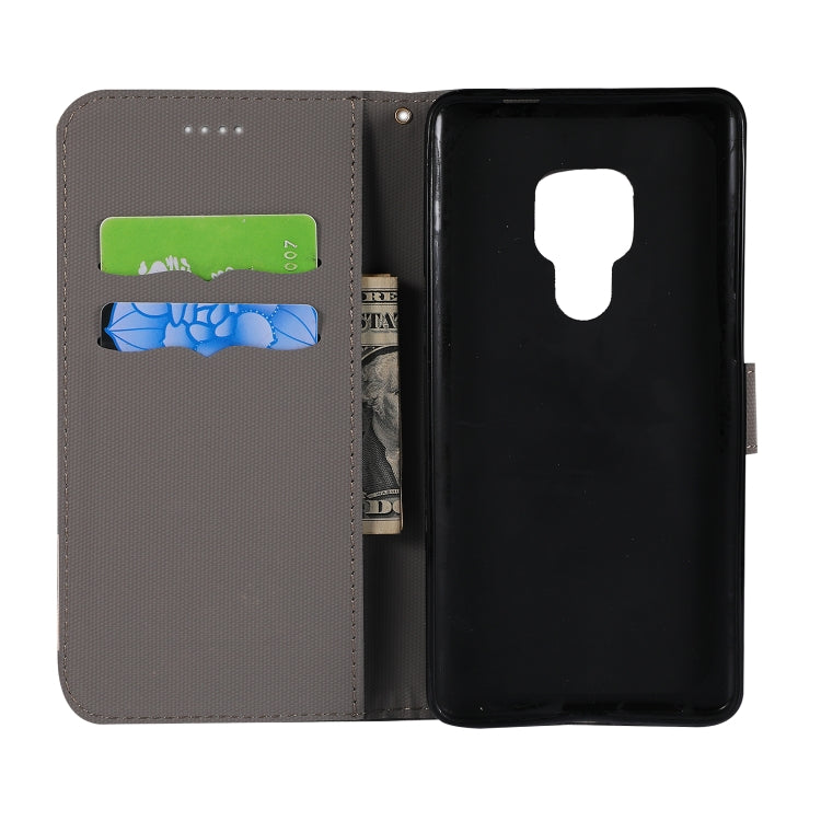 Fabric Stitching Embroidery Horizontal Flip Leather Case With Holder & Card Slots & Wallet for Huawei Mate 20