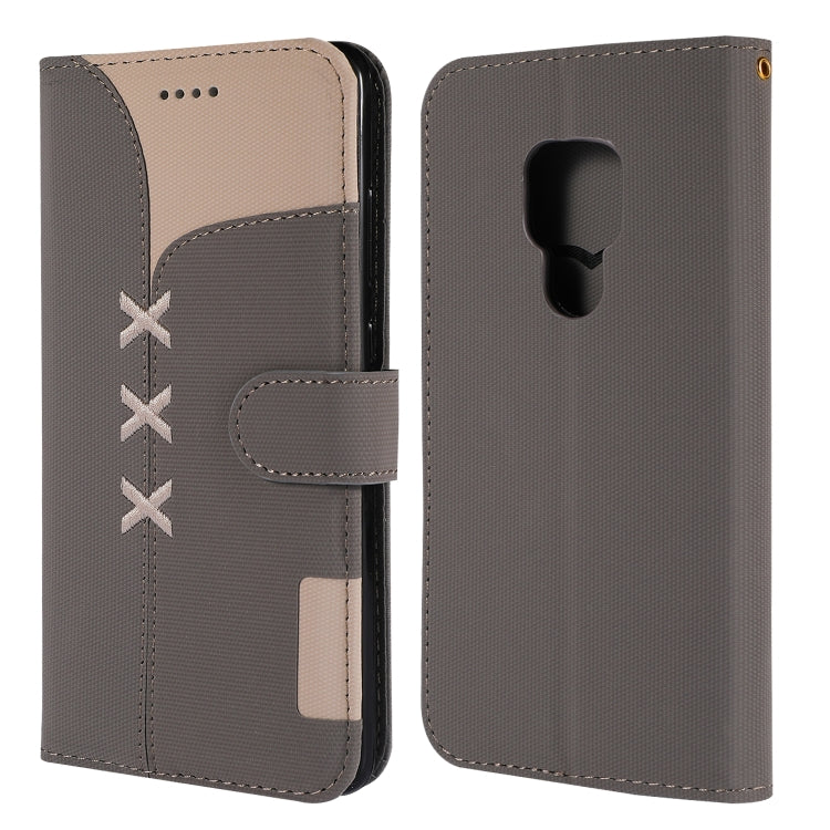 Fabric Stitching Embroidery Horizontal Flip Leather Case With Holder & Card Slots & Wallet for Huawei Mate 20