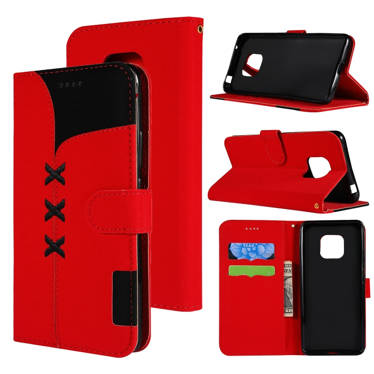 Fabric Stitching Embroidery Horizontal Flip Leather Case With Holder & Card Slots & Wallet for Huawei Mate 20 Pro