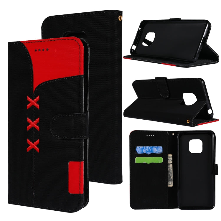 Fabric Stitching Embroidery Horizontal Flip Leather Case With Holder & Card Slots & Wallet for Huawei Mate 20 Pro