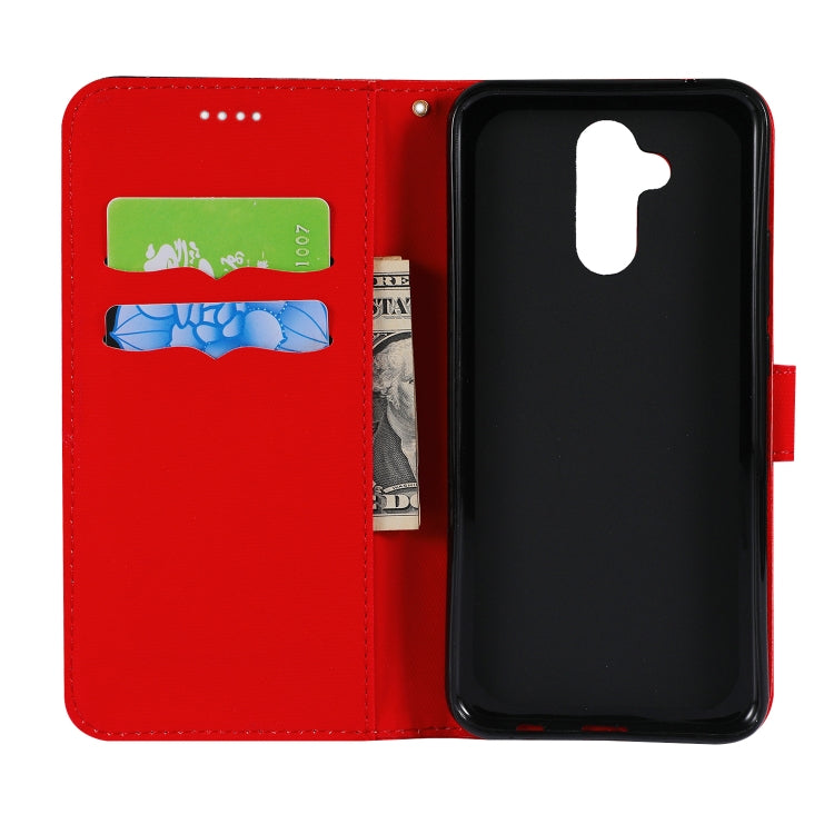Fabric Stitching Embroidery Horizontal Flip Leather Case With Holder & Card Slots & Wallet for Huawei Mate 20 Lite / Maimang 7