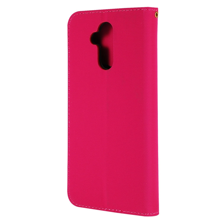 Fabric Stitching Embroidery Horizontal Flip Leather Case With Holder & Card Slots & Wallet for Huawei Mate 20 Lite / Maimang 7