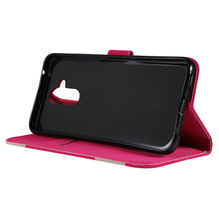 Fabric Stitching Embroidery Horizontal Flip Leather Case With Holder & Card Slots & Wallet for Huawei Mate 20 Lite / Maimang 7