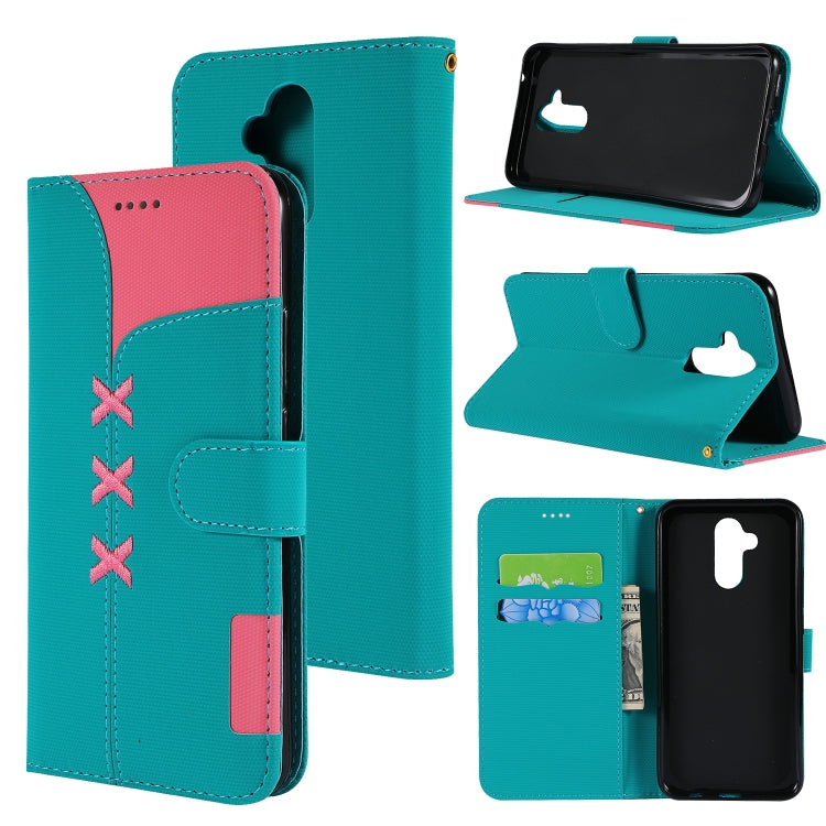 Fabric Stitching Embroidery Horizontal Flip Leather Case With Holder & Card Slots & Wallet for Huawei Mate 20 Lite / Maimang 7