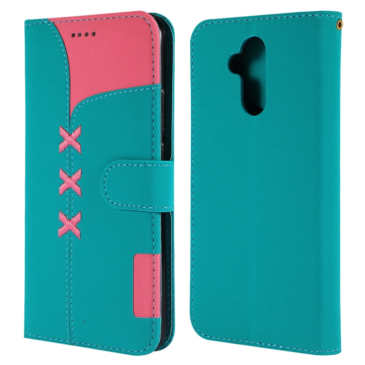 Fabric Stitching Embroidery Horizontal Flip Leather Case With Holder & Card Slots & Wallet for Huawei Mate 20 Lite / Maimang 7