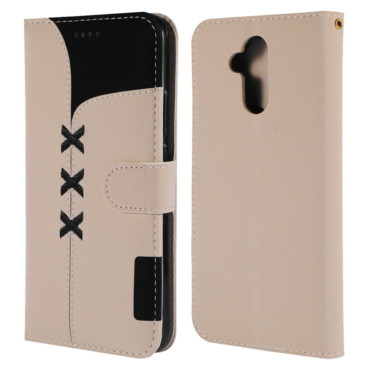 Fabric Stitching Embroidery Horizontal Flip Leather Case With Holder & Card Slots & Wallet for Huawei Mate 20 Lite / Maimang 7