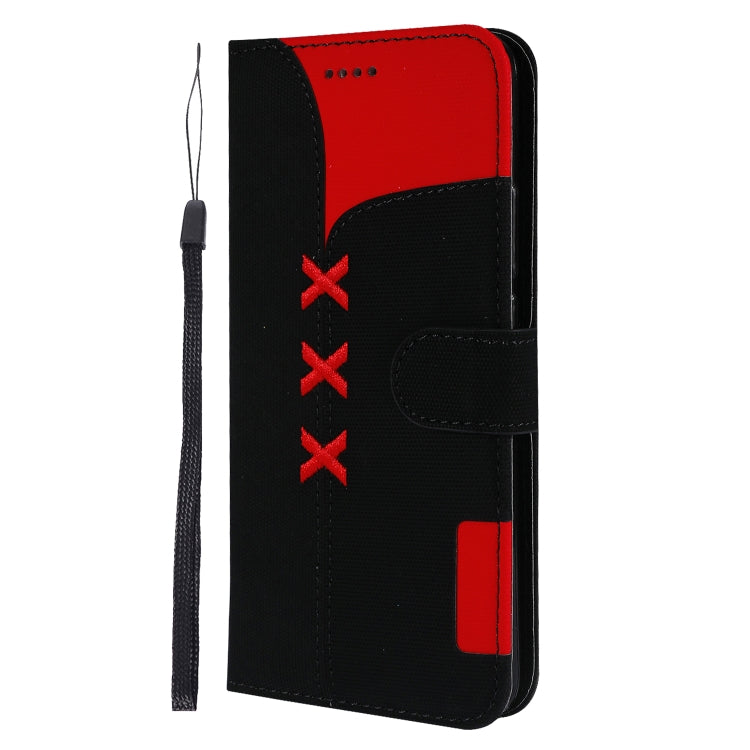 Fabric Stitching Embroidery Horizontal Flip Leather Case With Holder & Card Slots & Wallet for Huawei Mate 20 Lite / Maimang 7