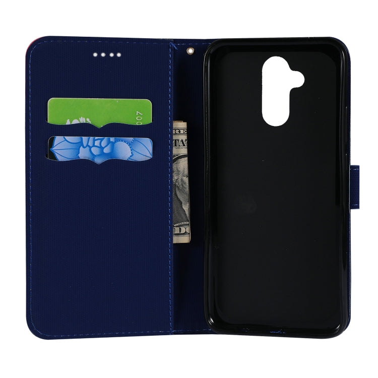 Fabric Stitching Embroidery Horizontal Flip Leather Case With Holder & Card Slots & Wallet for Huawei Mate 20 Lite / Maimang 7