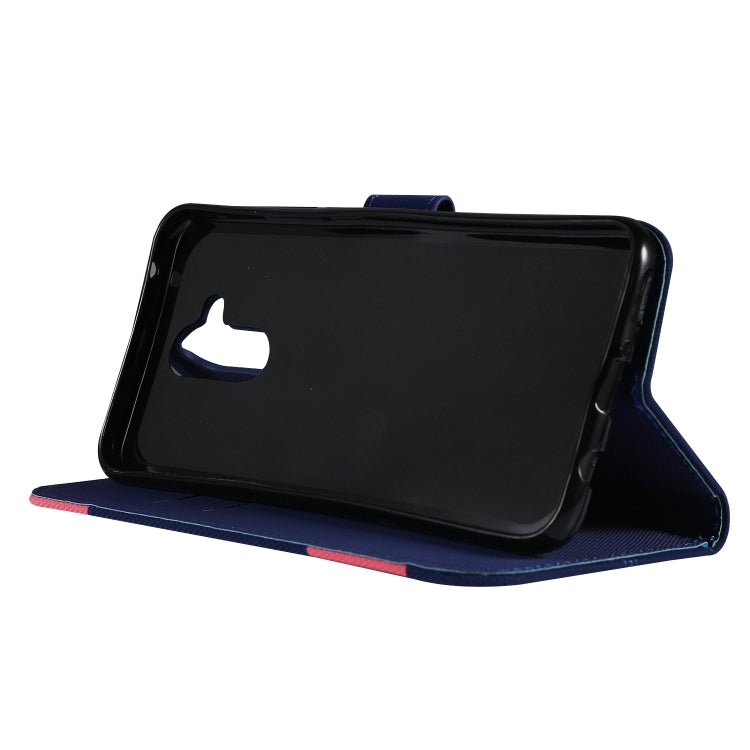 Fabric Stitching Embroidery Horizontal Flip Leather Case With Holder & Card Slots & Wallet for Huawei Mate 20 Lite / Maimang 7