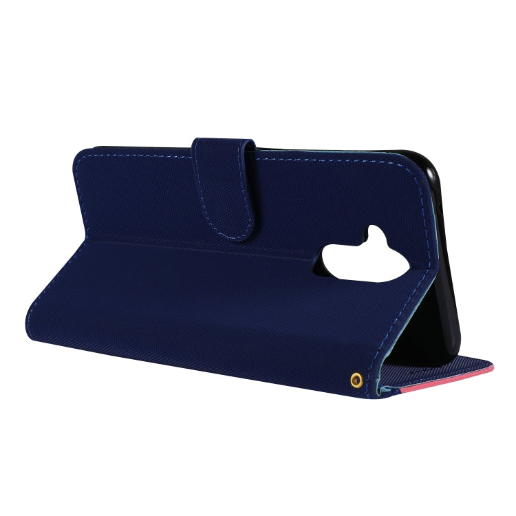 Fabric Stitching Embroidery Horizontal Flip Leather Case With Holder & Card Slots & Wallet for Huawei Mate 20 Lite / Maimang 7