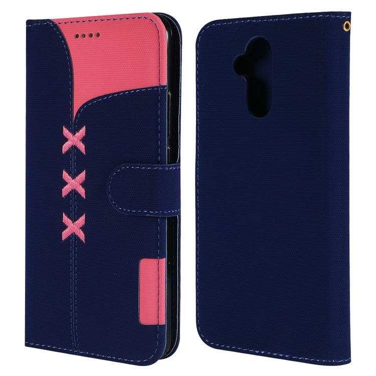 Fabric Stitching Embroidery Horizontal Flip Leather Case With Holder & Card Slots & Wallet for Huawei Mate 20 Lite / Maimang 7