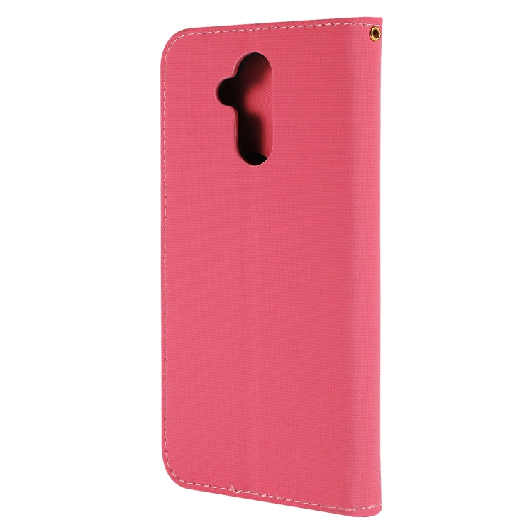 Fabric Stitching Embroidery Horizontal Flip Leather Case With Holder & Card Slots & Wallet for Huawei Mate 20 Lite / Maimang 7