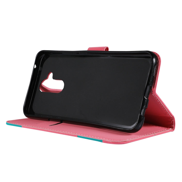 Fabric Stitching Embroidery Horizontal Flip Leather Case With Holder & Card Slots & Wallet for Huawei Mate 20 Lite / Maimang 7