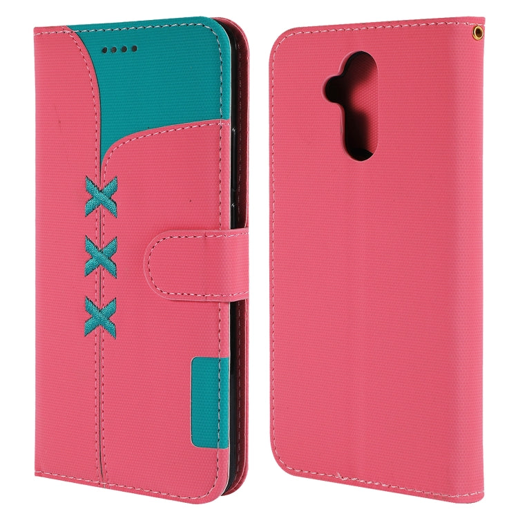 Fabric Stitching Embroidery Horizontal Flip Leather Case With Holder & Card Slots & Wallet for Huawei Mate 20 Lite / Maimang 7